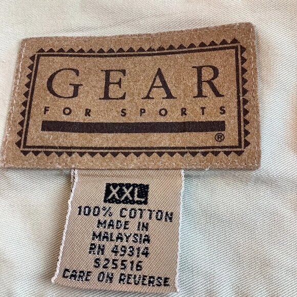 Gear For Sports Fear This Logo Button Up Long Sleeve Shirt Men's Size 2XL Khaki - Picture 7 of 10